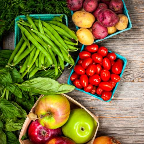 produce on a table