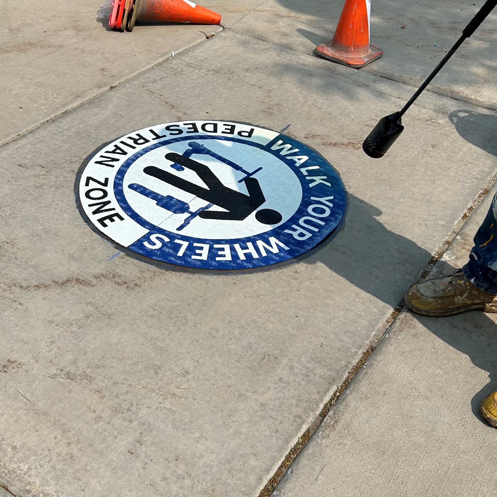 Walk Your Wheels Pedestrian Zone graphic