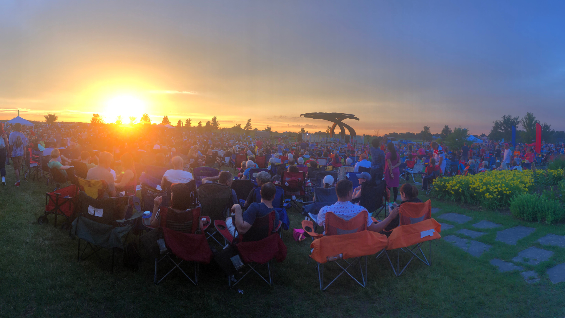 sunset at fireworks & fireflies